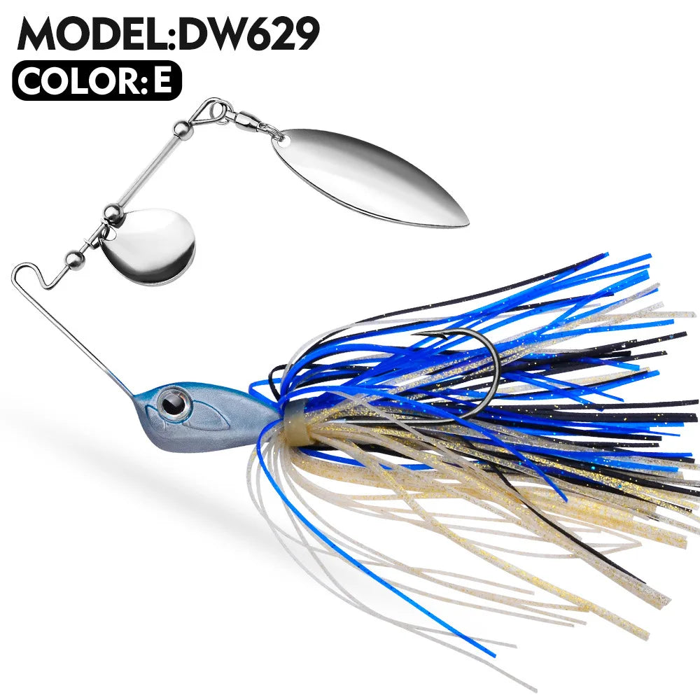 1pcs Bearded Lure Bait 10G 14G Wobblers for Bass Tassel Spinnerbait Metal Sequin Anti Hanging Bottom Biomimetic Fish Bait