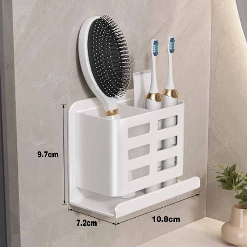 Bathroom Shelves Multifunctional Washbasin Storage Tube Toothbrush Razor Storage Rack Wall-mounted Bathroom Supplies