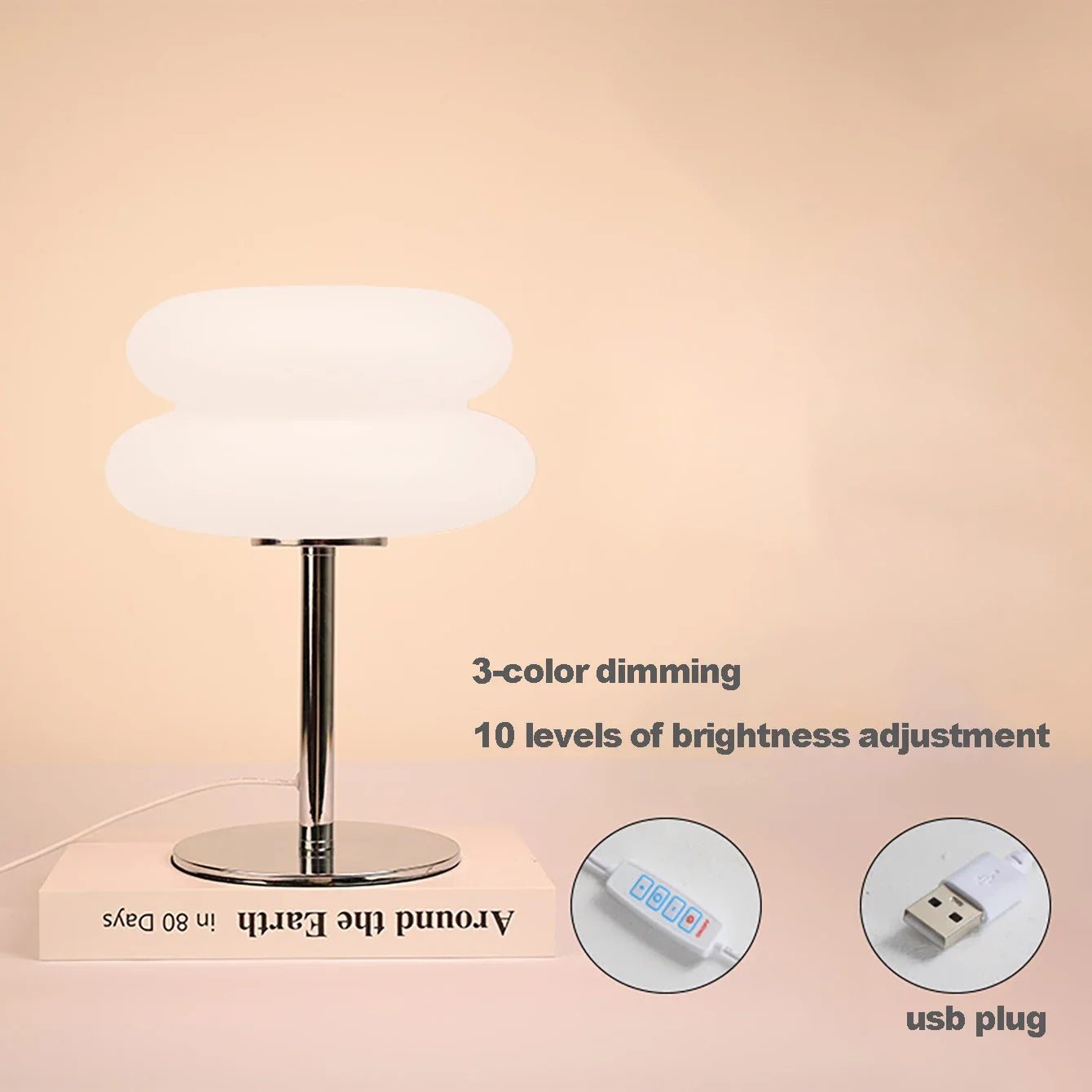 Bedside table PC lampshade LED energy-saving lamp mushroom-shaped table lamp simple decorative night light