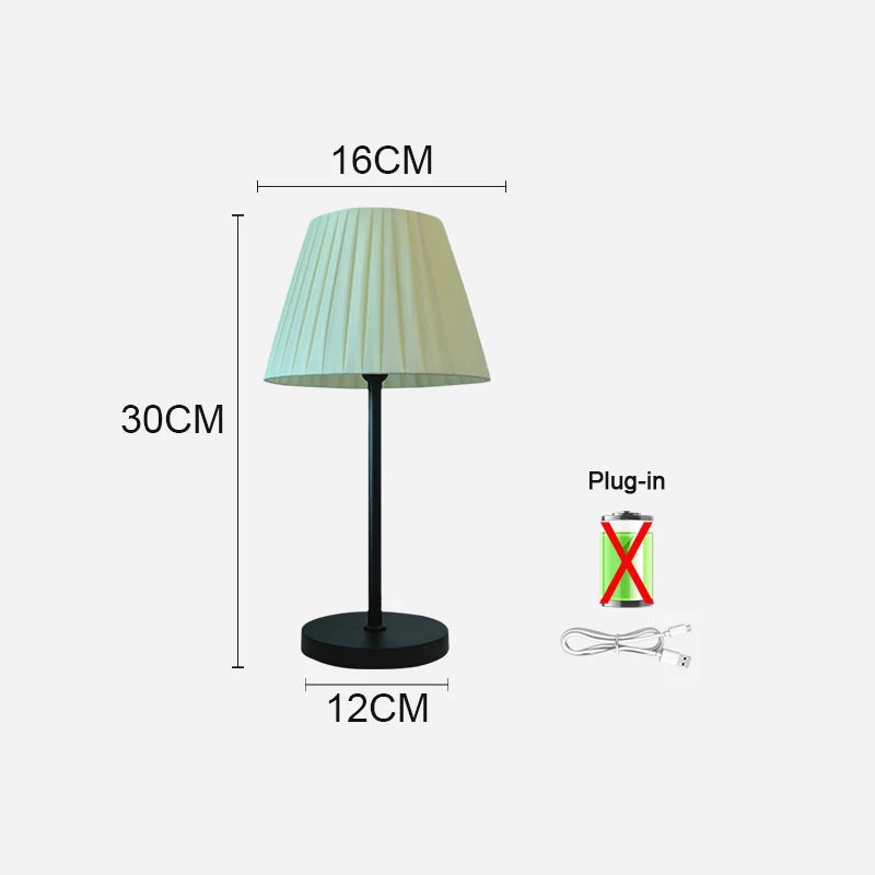 LED Table Lamps Study Bedroom Decoration Bedside Tables Rechargeable Light Touch Remote Control Cloth Cover Reading Desk Lamp