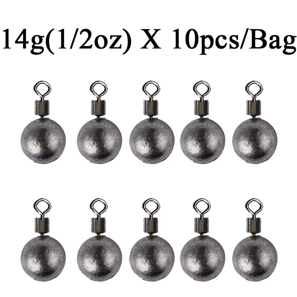 10pcs/Lot Fishing Weights Sinkers 3.5g 5g 7g 10g 14g 20g Fishing Sinker Carp Fishing Tackle Accessories