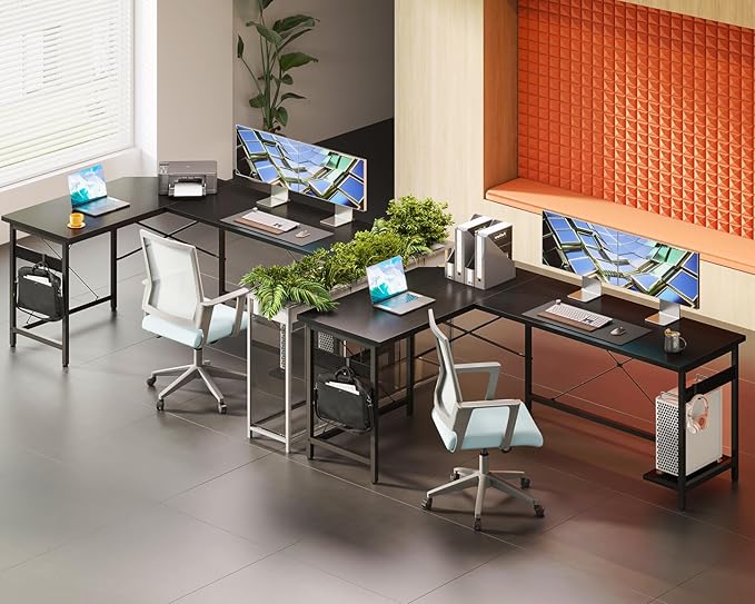 66"" L Shaped Gaming Desk, Corner Computer Desk, Sturdy Home Office Computer Table, Writing Desk, Larger Gaming Desk