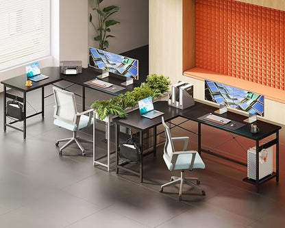 66"" L Shaped Gaming Desk, Corner Computer Desk, Sturdy Home Office Computer Table, Writing Desk, Larger Gaming Desk