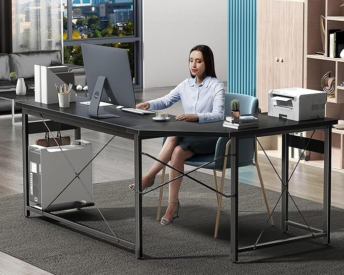 66"" L Shaped Gaming Desk, Corner Computer Desk, Sturdy Home Office Computer Table, Writing Desk, Larger Gaming Desk