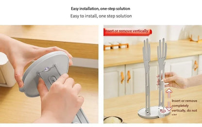 Kitchen Glove Drying Rack with Drainage Base Rubber Glove Holder and Towel Storage Box Plastic Kitchen Sink Accessories