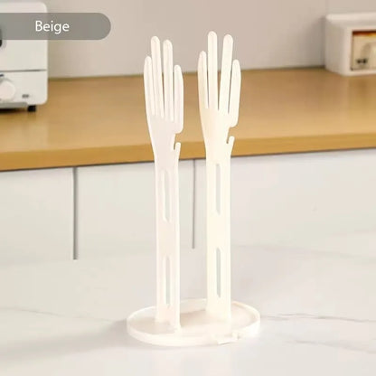 Kitchen Glove Drying Rack with Drainage Base Rubber Glove Holder and Towel Storage Box Plastic Kitchen Sink Accessories