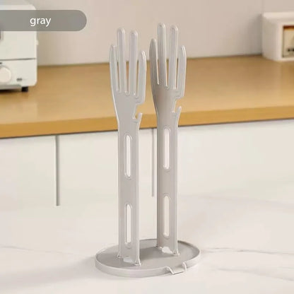 Kitchen Glove Drying Rack with Drainage Base Rubber Glove Holder and Towel Storage Box Plastic Kitchen Sink Accessories