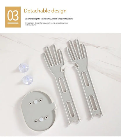 Kitchen Glove Drying Rack with Drainage Base Rubber Glove Holder and Towel Storage Box Plastic Kitchen Sink Accessories
