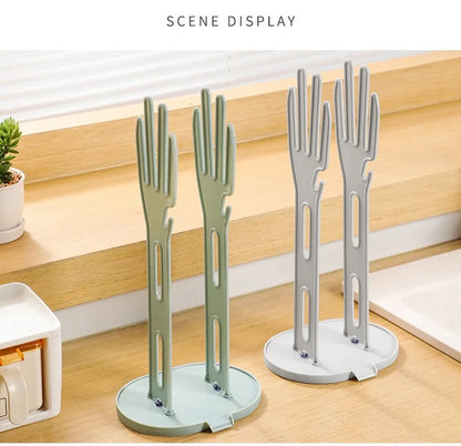 Kitchen Glove Drying Rack with Drainage Base Rubber Glove Holder and Towel Storage Box Plastic Kitchen Sink Accessories