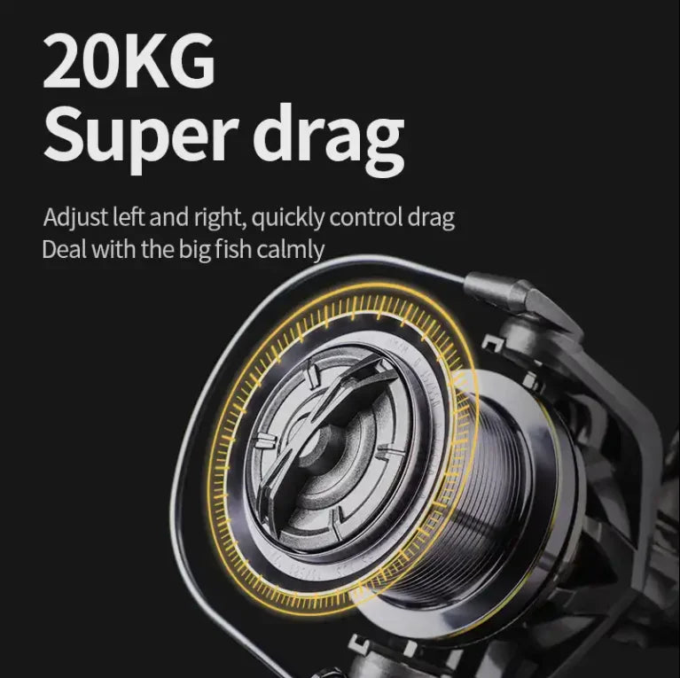 Strong 20KG Max Drag Resistance Sea Boat Surf Fishing Reel 8000-14000 Carp Spinning Fishing Reels