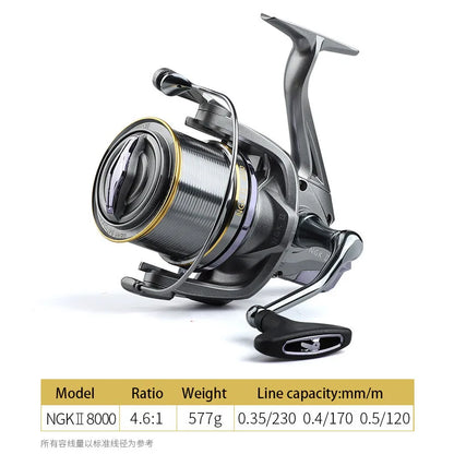 Strong 20KG Max Drag Resistance Sea Boat Surf Fishing Reel 8000-14000 Carp Spinning Fishing Reels
