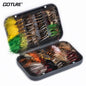 Goture 76pcs/set Fly Fishing Lures for Trout Salmon Dry Wet Nymph Streamer Flies Bait Fly Fishing Tackles Accessories