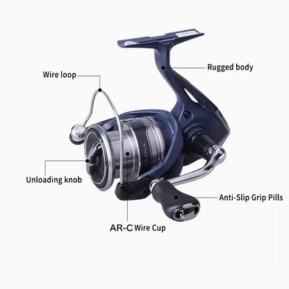 Shimano 2022 CATANA FE 1000-4000 Aluminium Sea Spinning Fishing Reels Spinning Metal Spool Reels With AR-C Spool for Fly Fishing