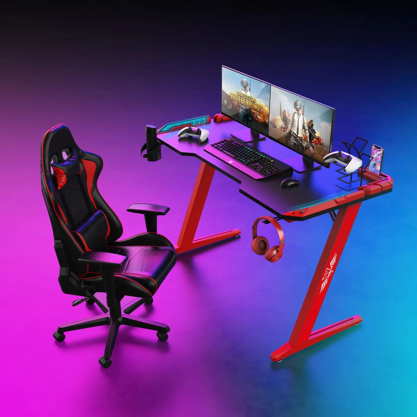 Wholesale High Quality Modern Home Furniture Led Rgb Pc Computer Desk Gaming Tables