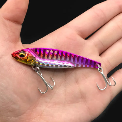 1Pc Metal Vib Lure Weights 7g/14g/18g Long Shot Slots With BKK Reinforcing Hook Jig Artificial Bass Bait Deep Sea Fishing