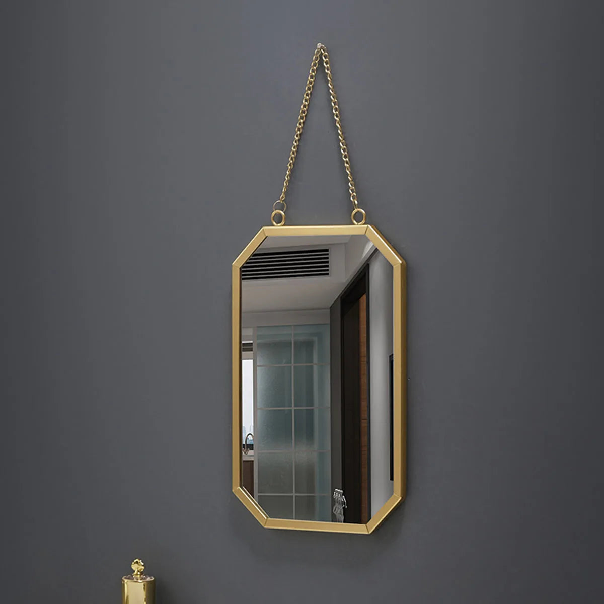Iron square wall mirror hanging bathroom bathroom dormitory mirror hanging wall washing table wall hanging makeup mirror