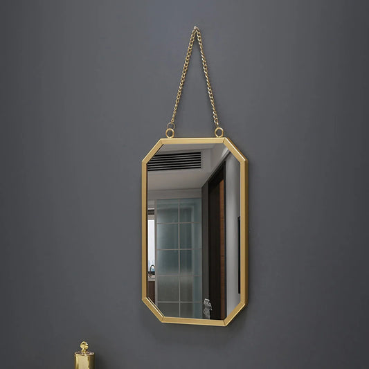 Iron square wall mirror hanging bathroom bathroom dormitory mirror hanging wall washing table wall hanging makeup mirror