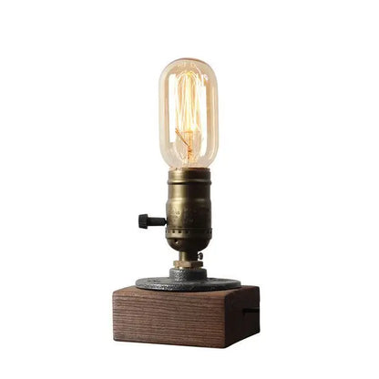 Table Lamp, Wooden Antique Copper Bedside Lamp British Classical Solid Lamp Decoration