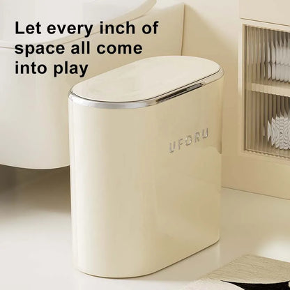 UFORU Garbage can household advanced sense sealed with lid large oval pressing pop lid toilet sewn garbage can