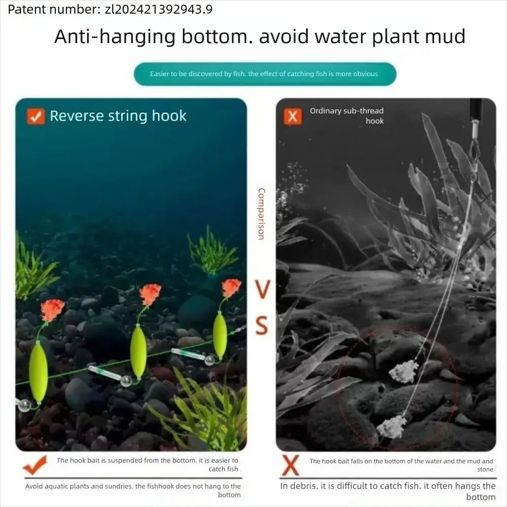 1Pc 4#7#9#12# Three Hook Fishing Hair Rigs Hook Suspension Anti Bottom Carp Fishing Hook Ready Made Pesca Carp Rigs Fishing Lure