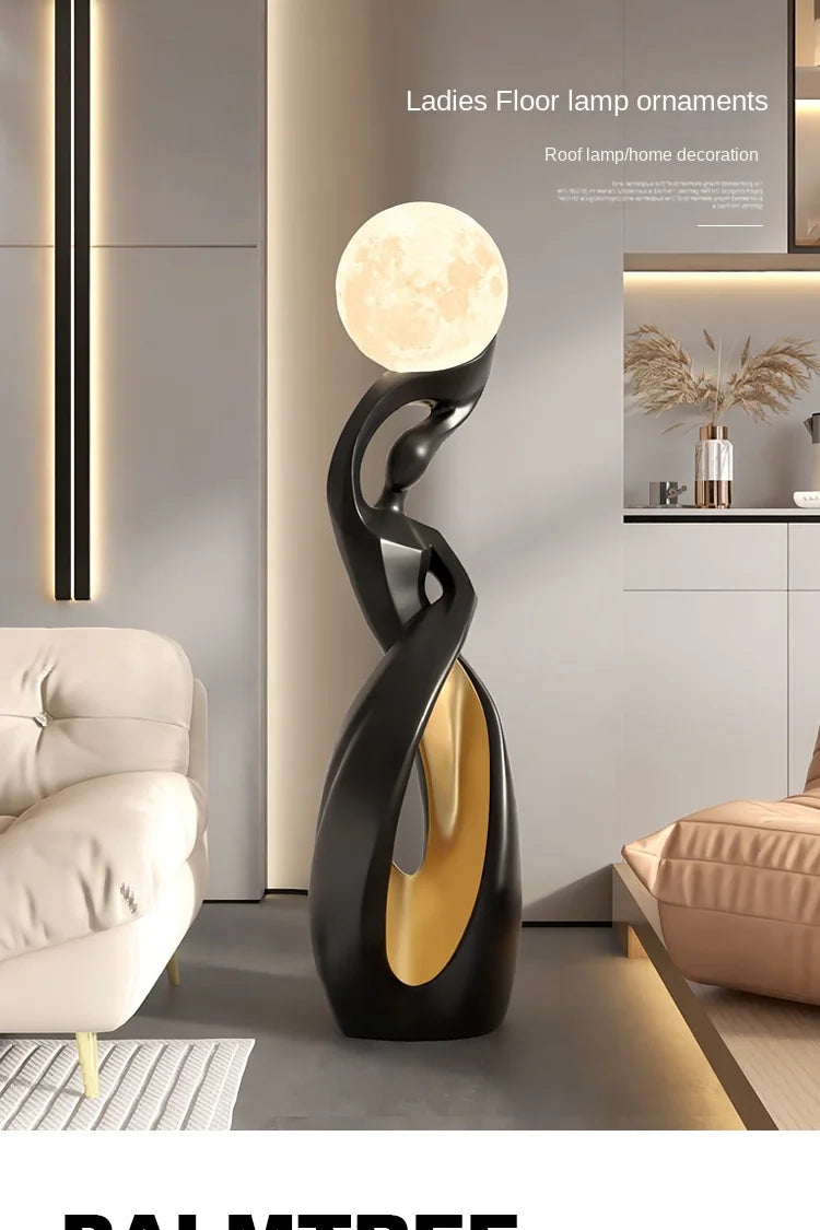 Home Decor Statue Abstract Art Ornaments Nordic Living Room Large Floor Luminous Sculpture Housewarming Gift Interior Figurines