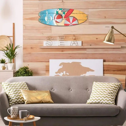Wooden Surfboard Decor Home Wooden Surfboard Wall Sign Exquisite Appearance Wall Decoration For Home Decors Party Props And