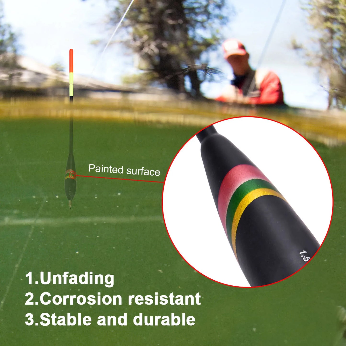 1.5+6g 1.5+5g 1.5+4g  Wooden Fishing Floats Set Bobbers Tackle Accessory Fishing  Bobber Fishing Accessory