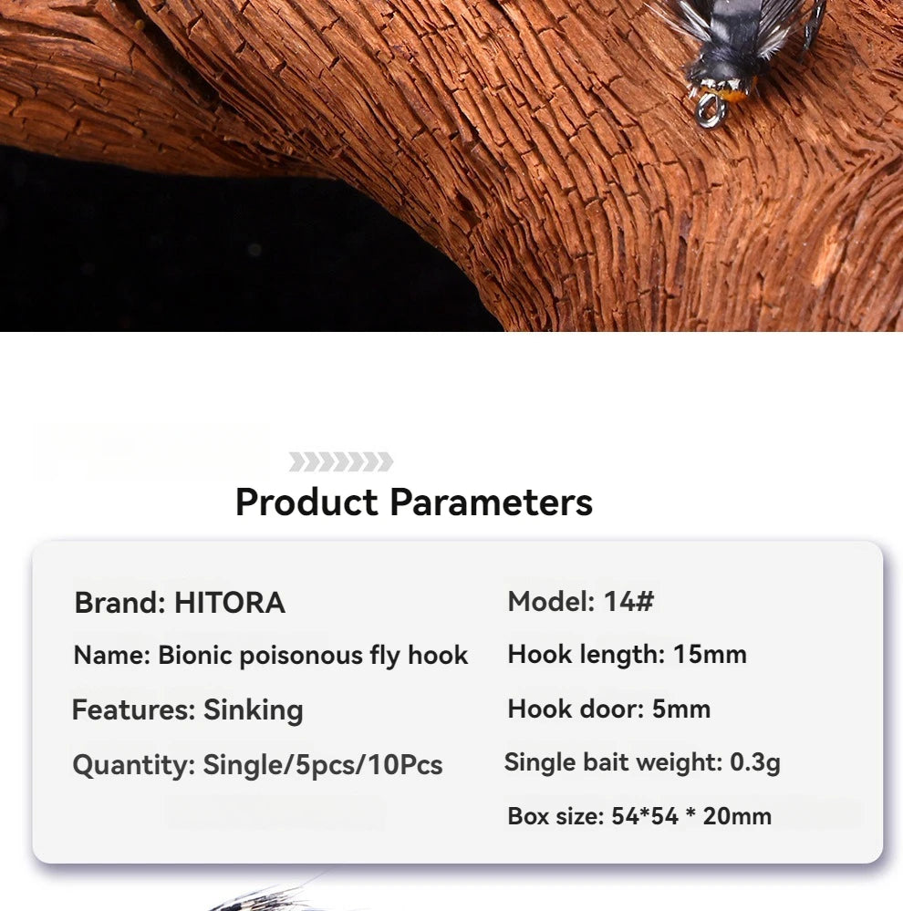 1pcs/5pcs/10pcs Sinking Wet Fly Fishing Lures Artificial Insects Hook Mosquito Micro Fly Flies Bait Bass Trout Lures Tackle