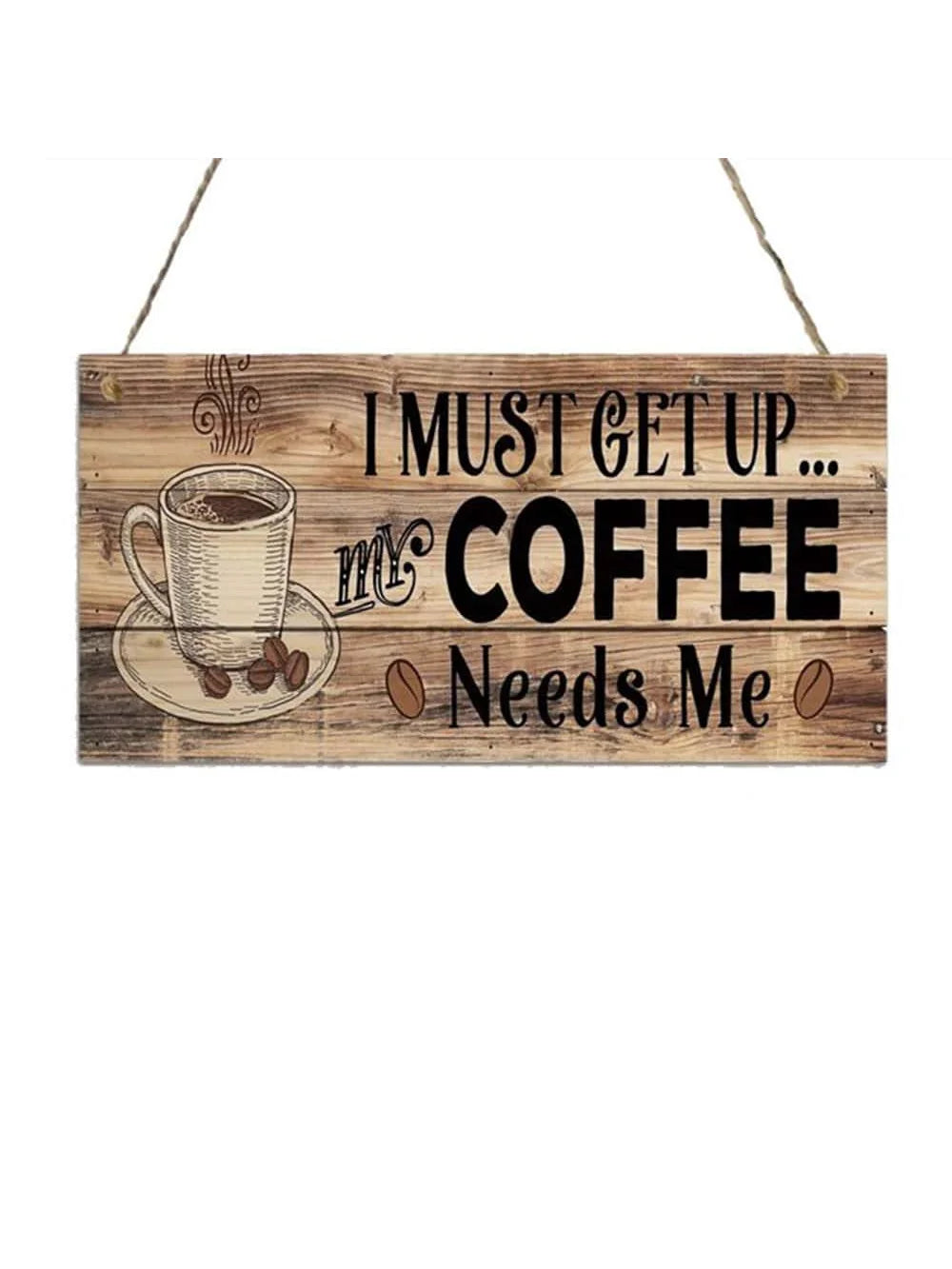 Rustic Wooden Kitchen Wall Decor Sign - "This Kitchen Offers Food Love Joy" Hanging Plaque with Cooking and Floral Illustration