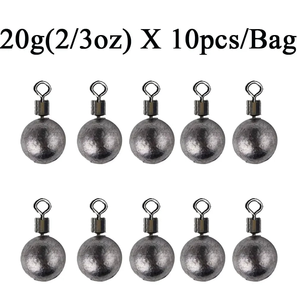 10pcs/Lot Fishing Weights Sinkers 3.5g 5g 7g 10g 14g 20g Fishing Sinker Carp Fishing Tackle Accessories