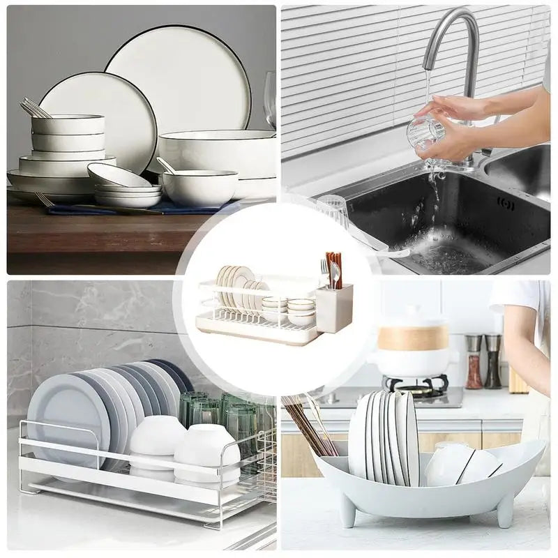 Kitchen Drying Rack Kitchen Dish Storage Rack Countertop Drain Rack  With Utensil Holder Drying Dish Rack Kitchen Supplies