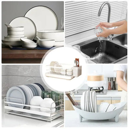 Kitchen Drying Rack Kitchen Dish Storage Rack Countertop Drain Rack  With Utensil Holder Drying Dish Rack Kitchen Supplies