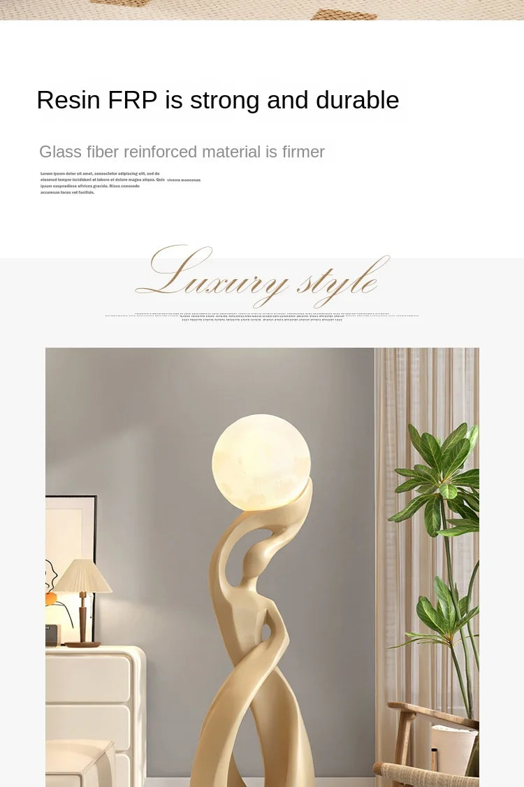 Home Decor Statue Abstract Art Ornaments Nordic Living Room Large Floor Luminous Sculpture Housewarming Gift Interior Figurines