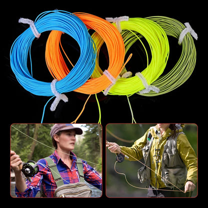 Fly Fishing Line 100FT/30.5M Weight Forward Floating Line 2 Loops 2F/3F/4F/5F/6F/7F/8F Fishing Line For Trout Fly Fishing Tackle
