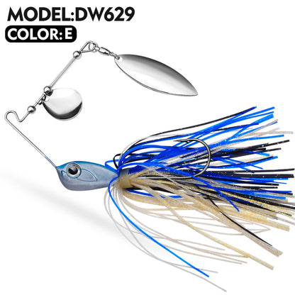 1pcs Bearded Lure Bait 10G 14G Wobblers for Bass Tassel Spinnerbait Metal Sequin Anti Hanging Bottom Biomimetic Fish Bait