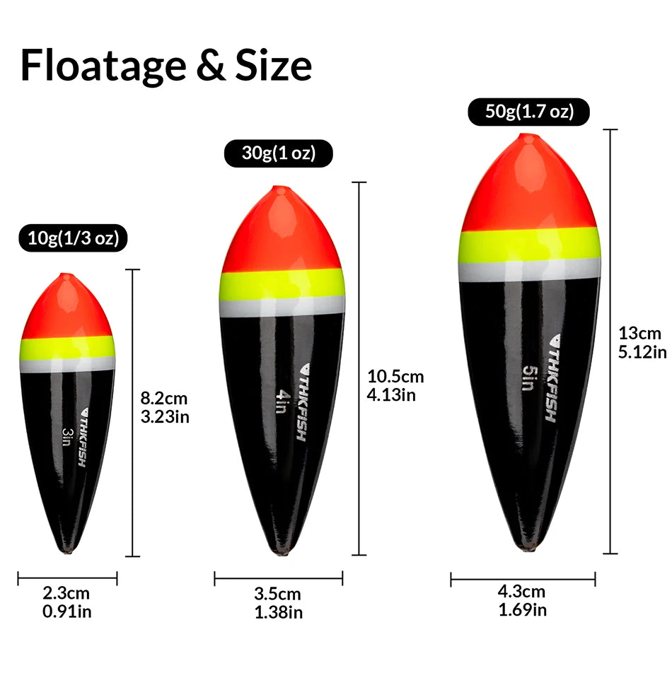 1 piece Fishing Floats Slip Bobber 3in 4in 5in Balsa Wood Fishing Float Buoys Freshwater Floating Bobbers Fishing Tackle