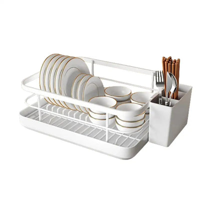 Kitchen Drying Rack Kitchen Dish Storage Rack Countertop Drain Rack  With Utensil Holder Drying Dish Rack Kitchen Supplies