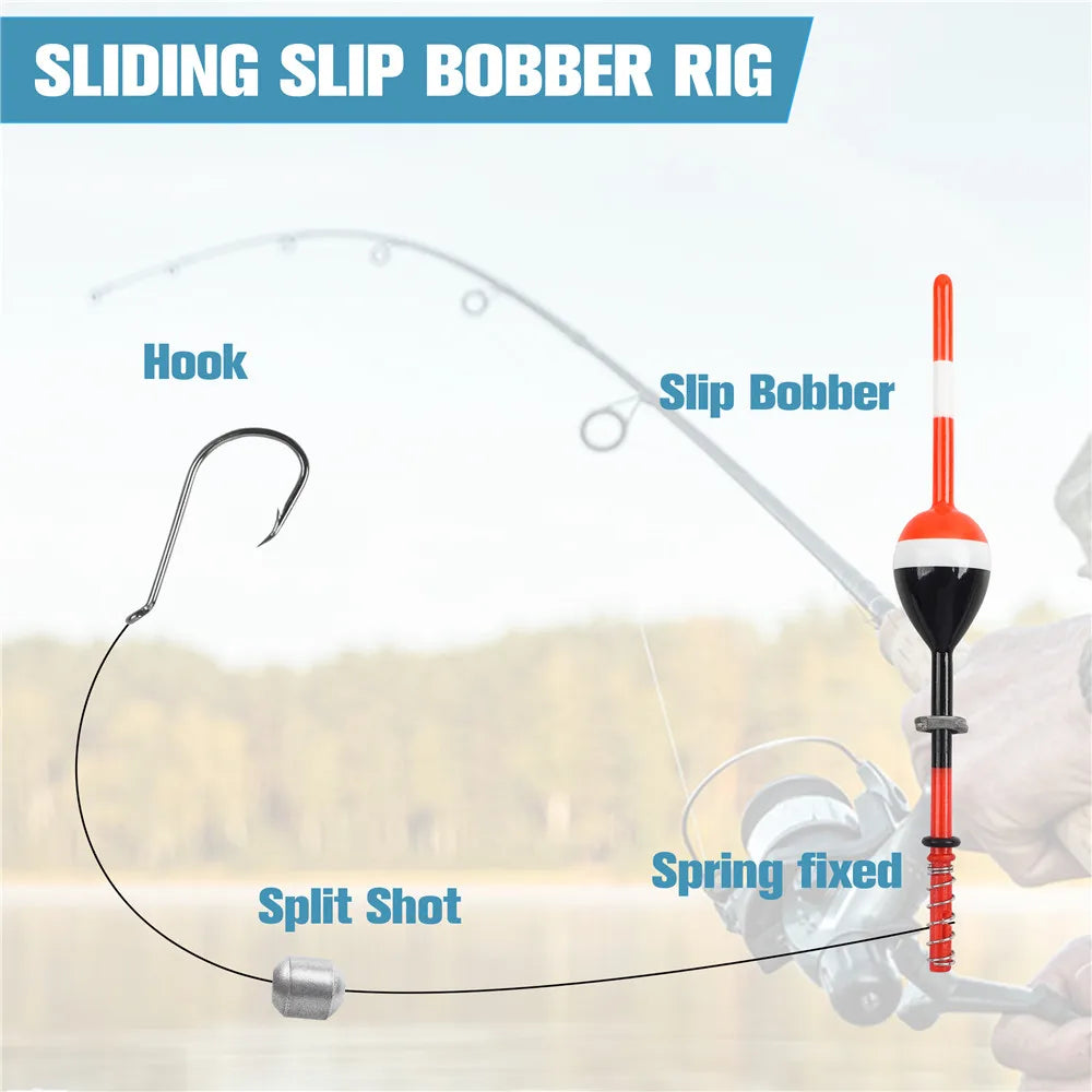 5Pcs Balsa Fishing Floats Bobbers Slip bobbers Rig for Crappie Panfish Spring Fishing floating Buoys Fixed bobber fishing tackle