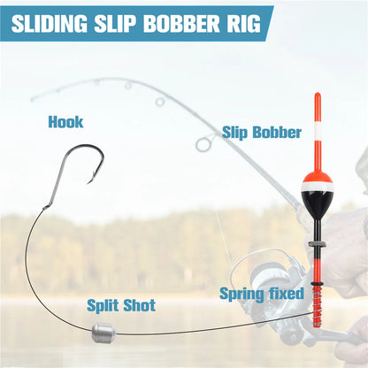 5Pcs Balsa Fishing Floats Bobbers Slip bobbers Rig for Crappie Panfish Spring Fishing floating Buoys Fixed bobber fishing tackle