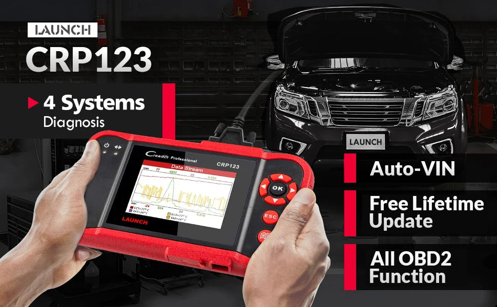 LAUNCH X431 CRP123 OBD2 Car Scanner ABS/SRS/Transmission/Engine Systems Diagnose Tool Lifetime Free Update