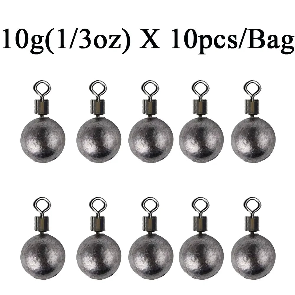 10pcs/Lot Fishing Weights Sinkers 3.5g 5g 7g 10g 14g 20g Fishing Sinker Carp Fishing Tackle Accessories