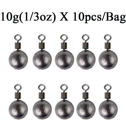 10pcs/Lot Fishing Weights Sinkers 3.5g 5g 7g 10g 14g 20g Fishing Sinker Carp Fishing Tackle Accessories