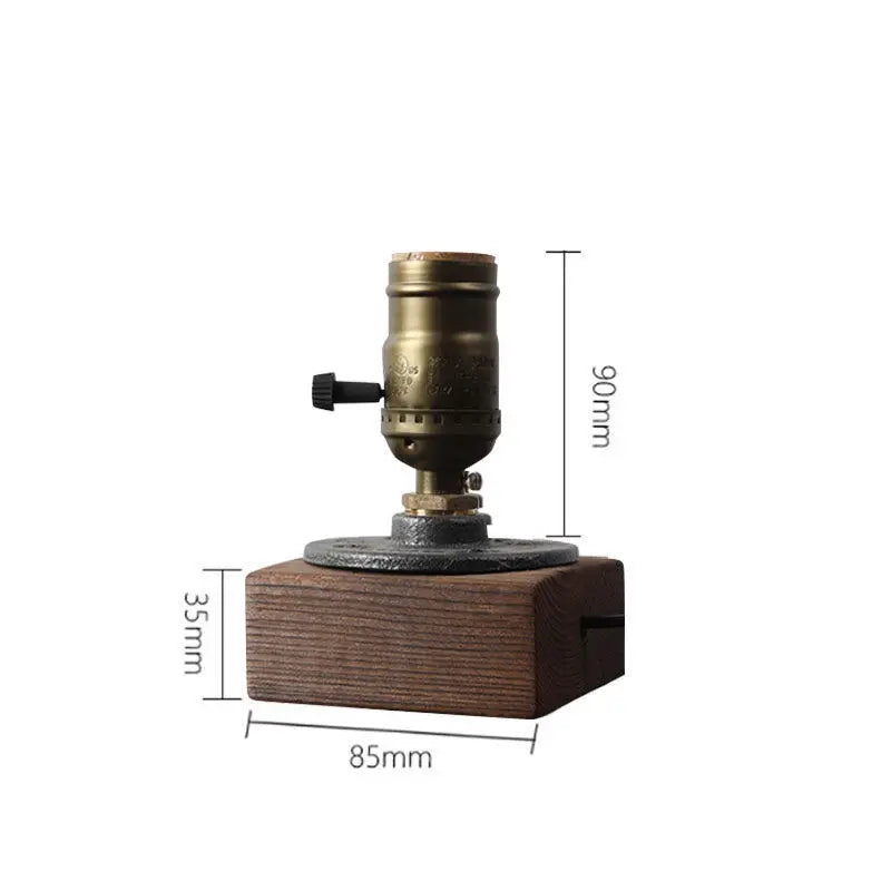 Table Lamp, Wooden Antique Copper Bedside Lamp British Classical Solid Lamp Decoration