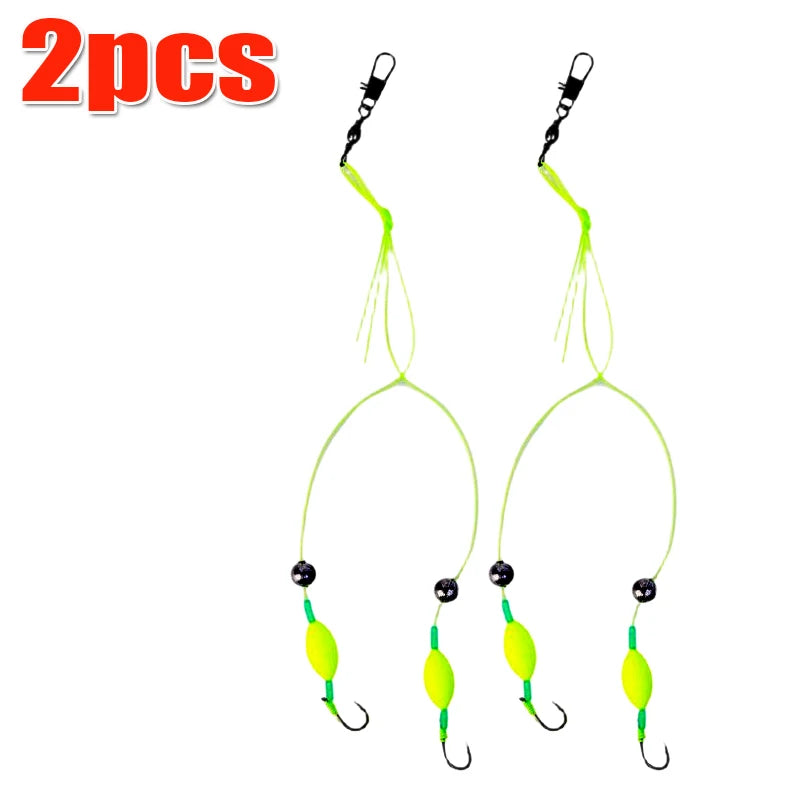 Double Hook Fishing Hair Rigs Hook Suspension Anti Bottom Carp Fishing Hook Equipment Ready Made Carp Rigs Fishing Lure