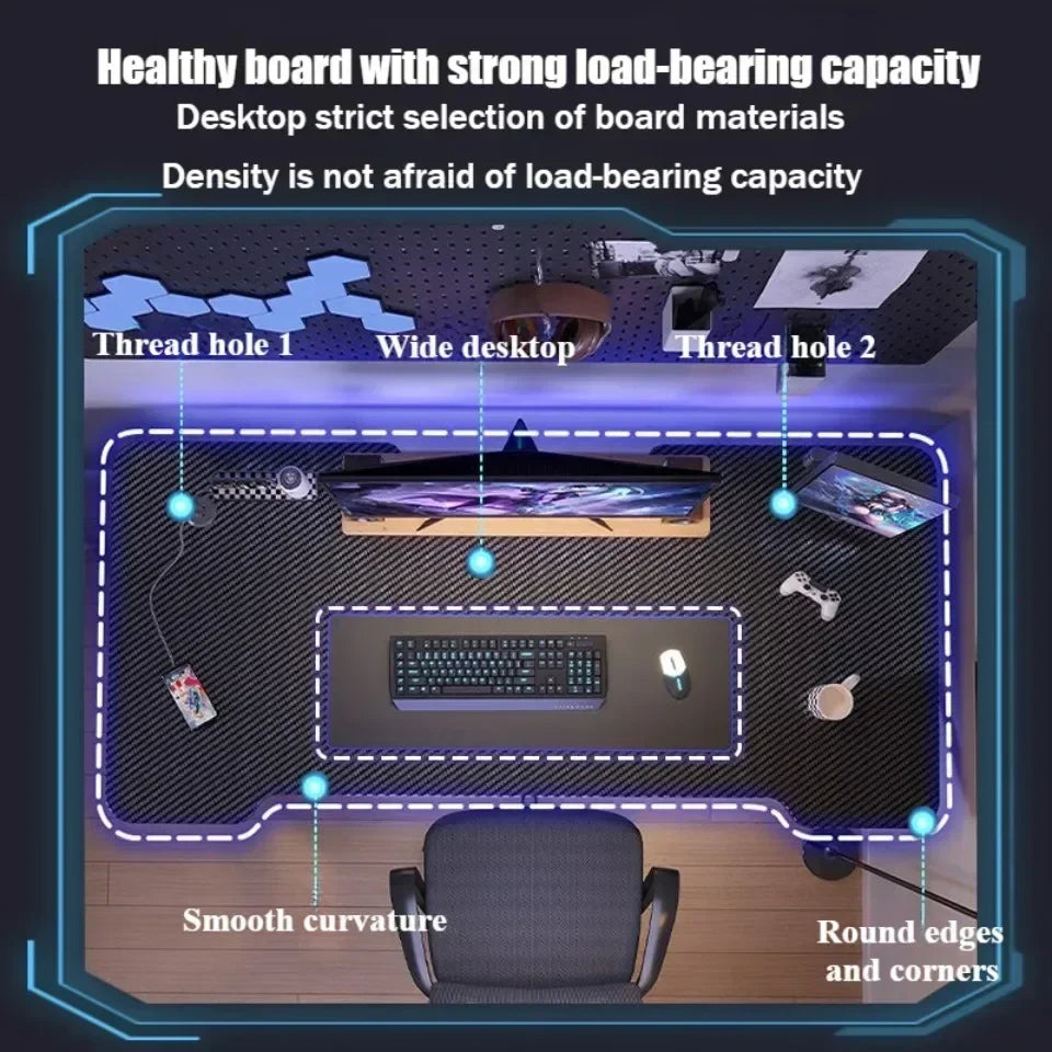 Ergonomic Gaming Table Desktop Computer Double Player Gaming Luxury and Stable Gaming Table Bedroom Writing and Learning Desk