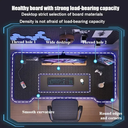 Ergonomic Gaming Table Desktop Computer Double Player Gaming Luxury and Stable Gaming Table Bedroom Writing and Learning Desk