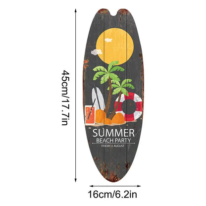 Wooden Surfboard Decor Home Wooden Surfboard Wall Sign Exquisite Appearance Wall Decoration For Home Decors Party Props And