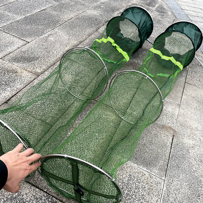 50kg Load Fishing Care Net Stainless Steel Collapsible Fish Basket Dip Nets To Keep Fish Alive in Water Large Storage Fyke Nets