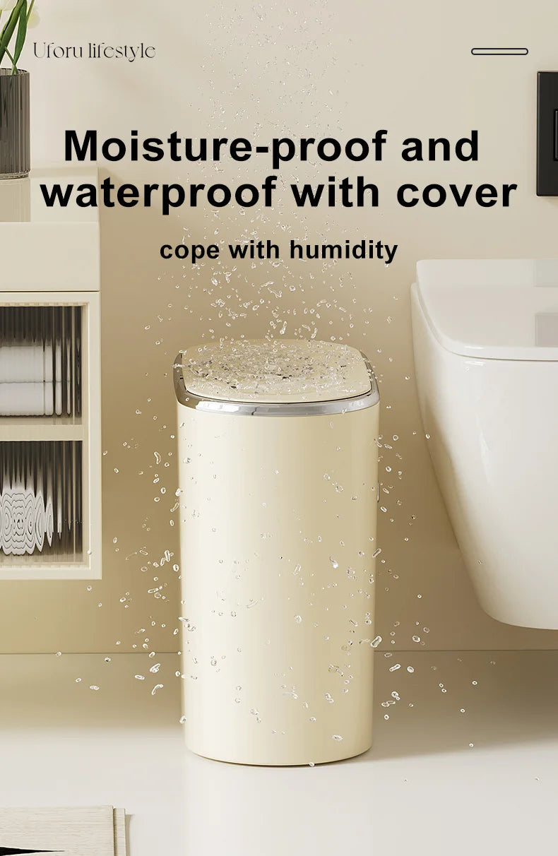 UFORU Garbage can household advanced sense sealed with lid large oval pressing pop lid toilet sewn garbage can