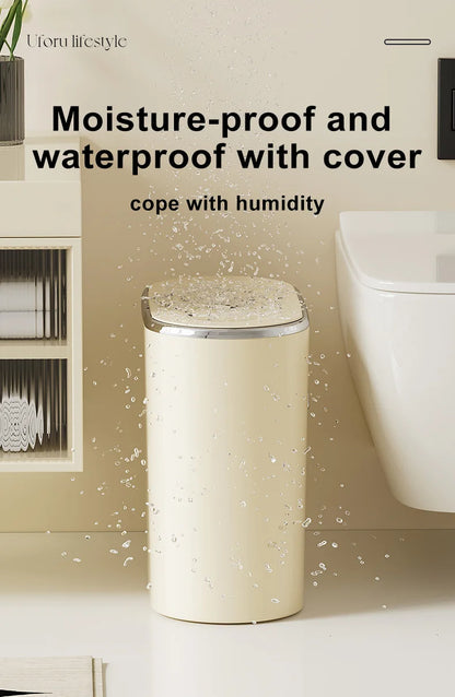 UFORU Garbage can household advanced sense sealed with lid large oval pressing pop lid toilet sewn garbage can